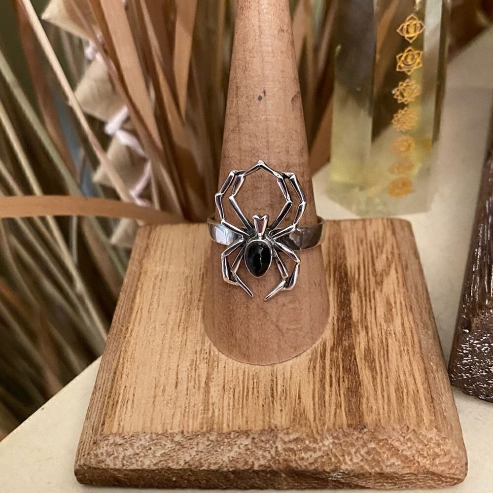 Spider Black Onyx Sterling Silver Ring